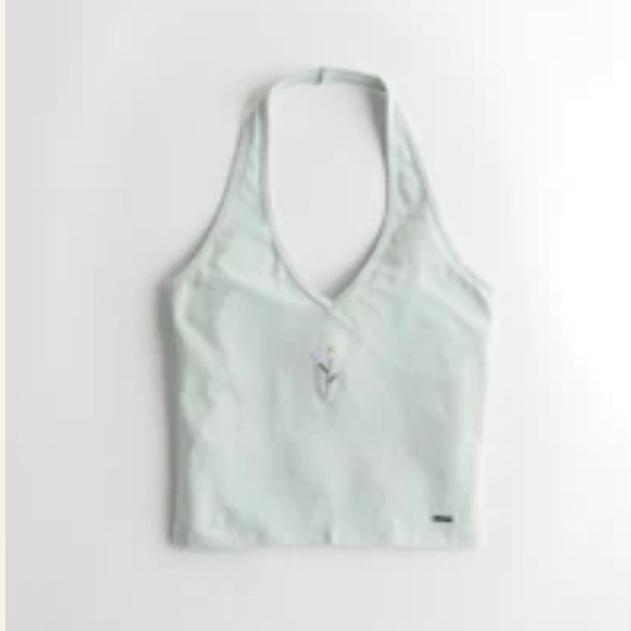 Mint coloured Hollister halter top size small - Picture 2 of 3
